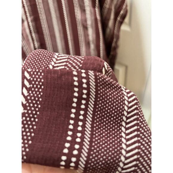 Sadie & Sage Kimono Cardi Womens M Taupe Burgundy White Flowy Open Half Sleeves - Picture 4 of 7